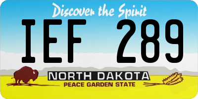 ND license plate IEF289