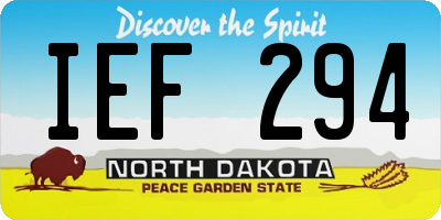 ND license plate IEF294