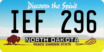 ND license plate IEF296
