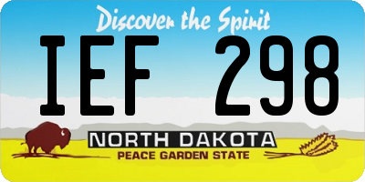 ND license plate IEF298