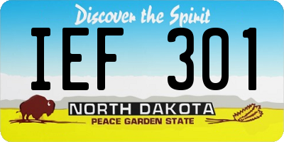ND license plate IEF301