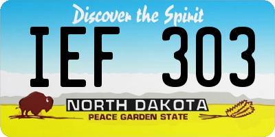ND license plate IEF303