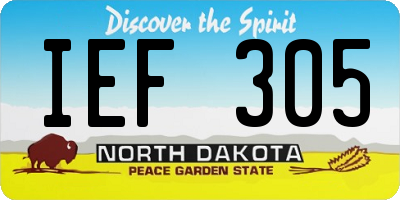 ND license plate IEF305