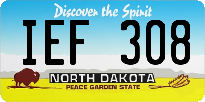 ND license plate IEF308