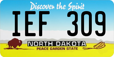 ND license plate IEF309