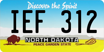 ND license plate IEF312