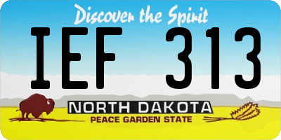 ND license plate IEF313