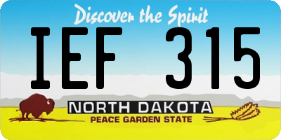 ND license plate IEF315