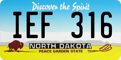 ND license plate IEF316