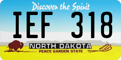 ND license plate IEF318