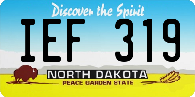 ND license plate IEF319