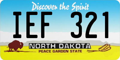ND license plate IEF321