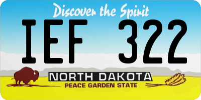 ND license plate IEF322