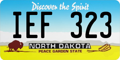 ND license plate IEF323