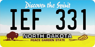 ND license plate IEF331