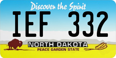 ND license plate IEF332