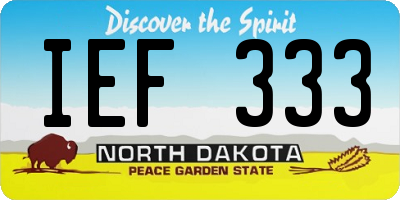 ND license plate IEF333