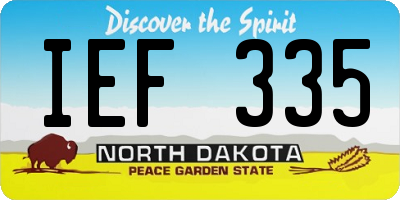 ND license plate IEF335