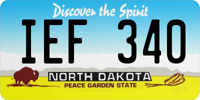 ND license plate IEF340
