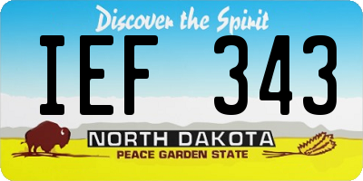 ND license plate IEF343