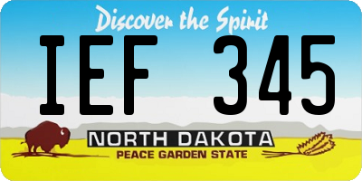 ND license plate IEF345