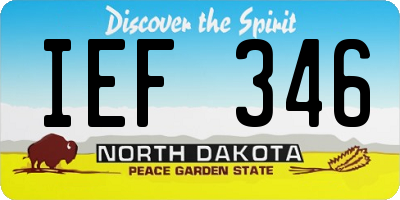 ND license plate IEF346