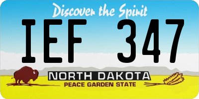 ND license plate IEF347