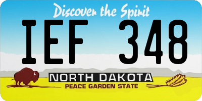 ND license plate IEF348