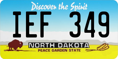 ND license plate IEF349