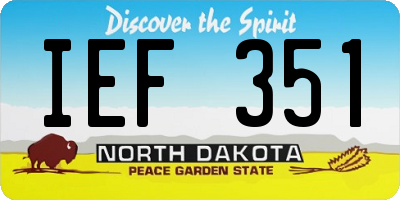 ND license plate IEF351