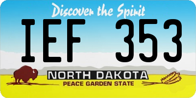 ND license plate IEF353
