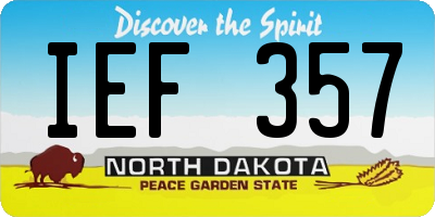 ND license plate IEF357