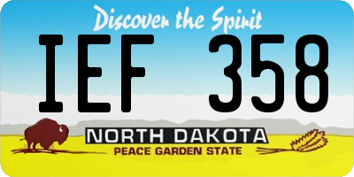 ND license plate IEF358