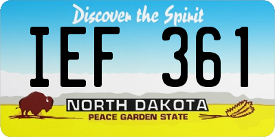 ND license plate IEF361