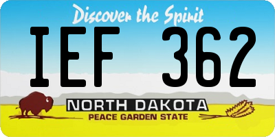 ND license plate IEF362