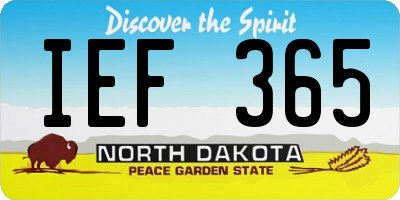 ND license plate IEF365