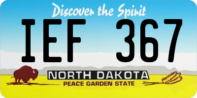 ND license plate IEF367
