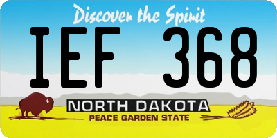 ND license plate IEF368
