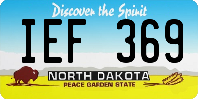 ND license plate IEF369