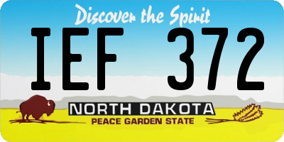 ND license plate IEF372