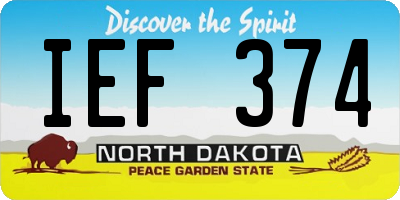 ND license plate IEF374