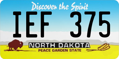 ND license plate IEF375