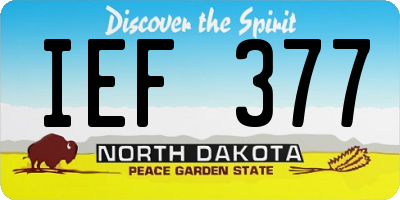 ND license plate IEF377