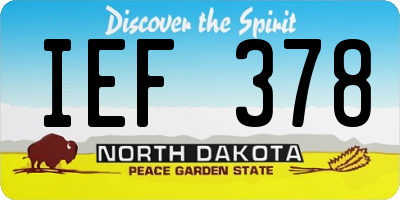 ND license plate IEF378