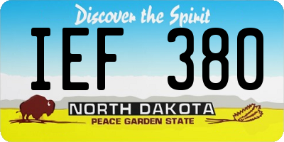 ND license plate IEF380