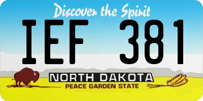 ND license plate IEF381
