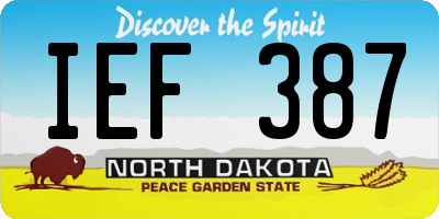 ND license plate IEF387