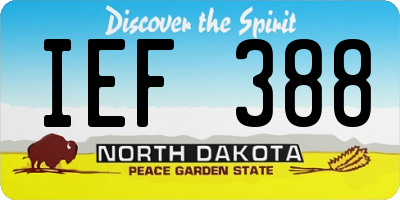 ND license plate IEF388