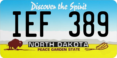 ND license plate IEF389