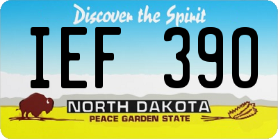 ND license plate IEF390